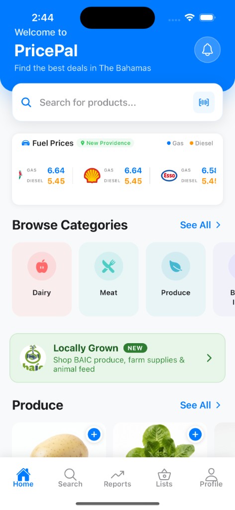 PricePal App Home Screen